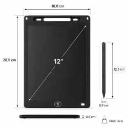LCD tegnetablet 12" med pen og slet-knap til b�rn