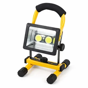 LED arbejdslampe 60W genopladelig med stativ p� hvid baggrund