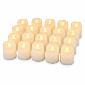 LED fyrfadslys i s�t med 20 stk. med varm flammeeffekt