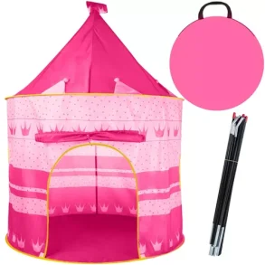 Pink prinsesseslot legetelt til b�rn � pop-up b�rnetelt 135�105 cm