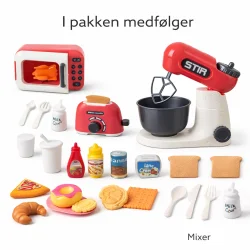 Leget�js k�kkens�t 26 dele med realistiske k�kkenmaskiner indhold i pakken