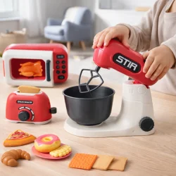 Leget�js k�kkens�t 26 dele med realistiske k�kkenmaskiner i brug af barn