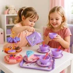 Leget�js tes�t med enhj�rning i kuffert til b�rn brugt i hyggelig rolleleg