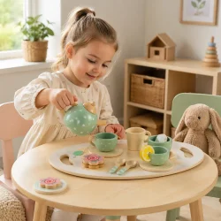 Leget�js tes�t i tr� gr�n brugt i hyggelig rolleleg af barn 