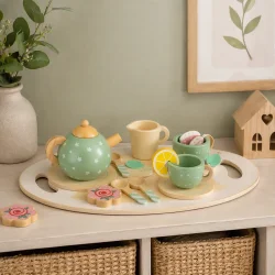 Leget�js tes�t i tr� gr�n placeret i moderne skandinavisk interi�r 