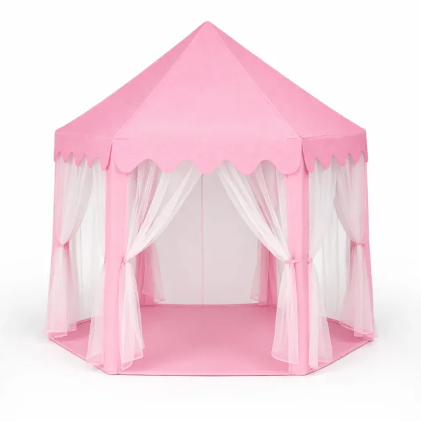 Lyser�dt legetelt til b�rn p� hvid baggrund med gardiner