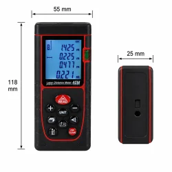M�lev�rkt�j laser afstandsm�ler med m�l og kompakt design til professionel opm�ling