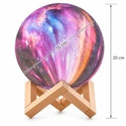 M�nelampe med m�l p� 15 cm i diameter og 20 cm samlet h�jde med tr�fod.