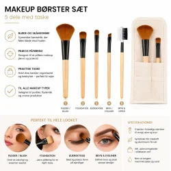Makeup b�rster s�t 5 dele infografik med funktioner og anvendelse