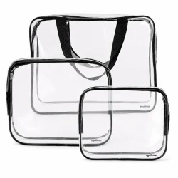 Makeup Organizer transparent toilettaske i 3 st�rrelser med vandt�t PVC design