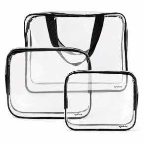 Makeup Organizer transparent toilettaske i 3 st�rrelser med vandt�t PVC design