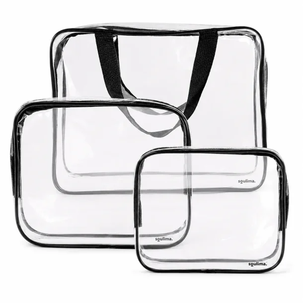 Makeup Organizer transparent toilettaske i 3 st�rrelser med vandt�t PVC design