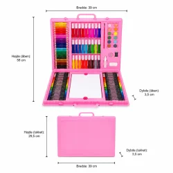 Malers�t til b�rn 168 dele dimensionsgrafik med m�l p� pink kreativ kuffert