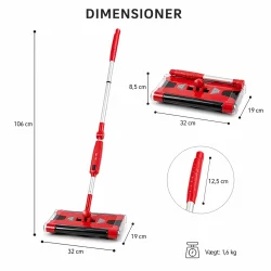 manuel fejemaskine til hjemmet med roterende b�rster m�l og dimensioner