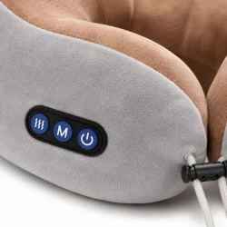 Massagepude til nakke med integreret betjeningspanel til massage og varme