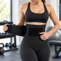 Maveb�lte til tr�ning b�ret omkring taljen i et fitnessmilj�