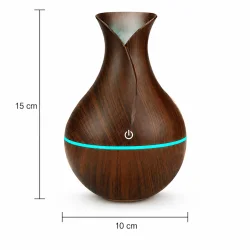 Mini luftfugter med m�l og dimensioner vist p� teknisk produktgrafik med hvid baggrund