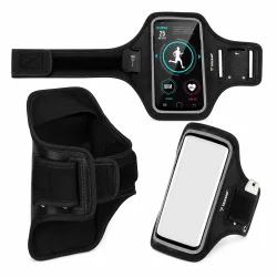 L�bearmb�nd til mobil med touchscreen vindue og justerbart velcrob�nd til smartphone op til 7 tommer