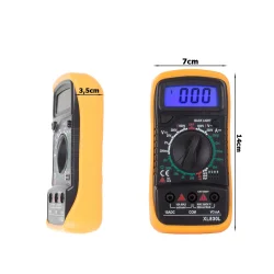 Multimeter digital 600V dimensioner vist med m�l og st�rrelse