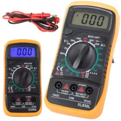 Multimeter digital 600V pakke indhold med ledninger og tilbeh�r