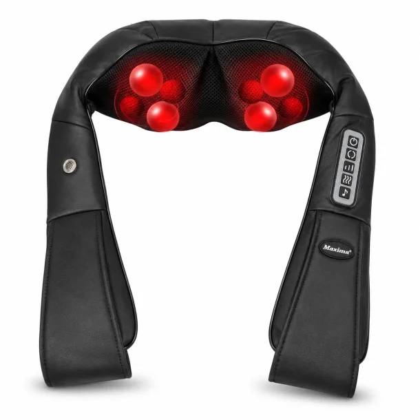 Shiatsu nakkemassager med roterende massagepunkter og varmefunktion