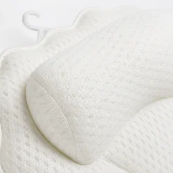 Nakkepude til badekar med bl�dt polstret og �ndbart mesh materiale