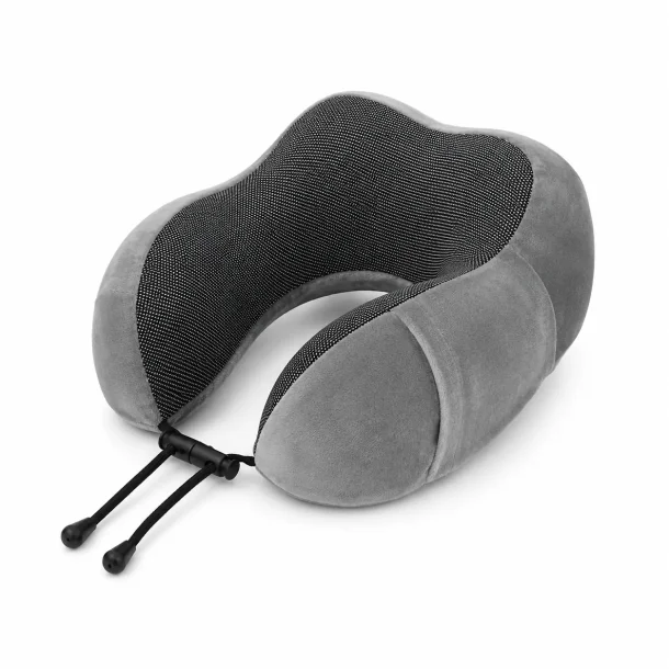Nakkepude til fly i ergonomisk memory foam med 3D st�tte p� hvid baggrund