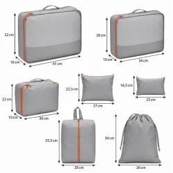 Organizer til kuffert med m�l p� alle rejseposer og packing cubes til organiseret bagage