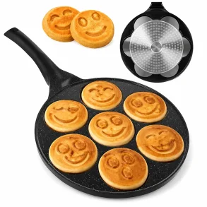 Pandekagepande med 7 smiley-forme til sm� pandekager