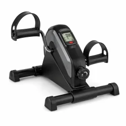 Pedaltr�ner til �ldre og hjemmetr�ning med LCD-display p� hvid baggrund