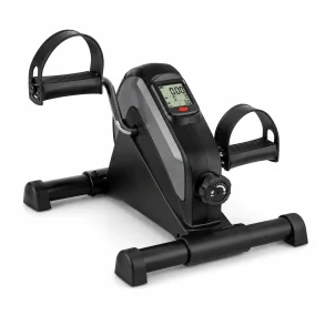 Pedaltr�ner til �ldre og hjemmetr�ning med LCD-display p� hvid baggrund