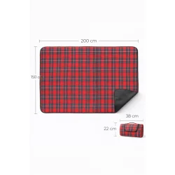 Picnic t�ppe vandt�t 150x200 cm med isolering m�l og dimensioner vist