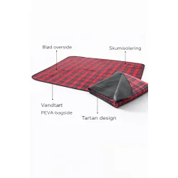 Picnic t�ppe vandt�t 150x200 cm med isolering funktioner og lag vist grafisk