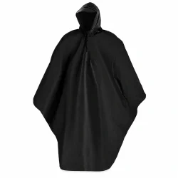 Vandt�t regnponcho med h�tte og visir p� hvid baggrund til outdoor og regnvejr