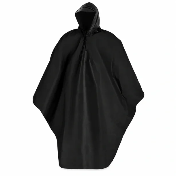 Vandt�t regnponcho med h�tte og visir p� hvid baggrund til outdoor og regnvejr