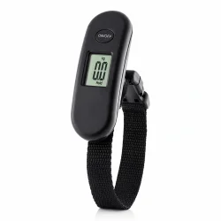 digital rejsev�gt til kuffert p� hvid baggrund bagagev�gt med display