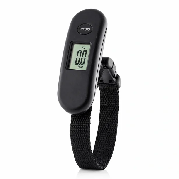 digital rejsev�gt til kuffert p� hvid baggrund bagagev�gt med display