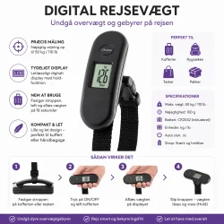 digital rejsev�gt til kuffert infografik viser pr�cis vejning og funktion