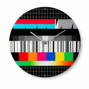 Retro v�gur med tv pr�vebillede � grafisk v�gur i glas