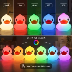 RGB natlampe med farveskift p� LED and lampe i hvid, r�d, gr�n og bl� belysning