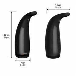 S�bedispenser med m�l &ndash; 22 cm h�j, 7 cm bred og 14 cm dyb