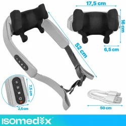 Shiatsu massageapparat til nakke og skuldre i brug p� en sofa i et lyst hjemmemilj�.