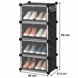Skoreol med angivne m�l p� 44 cm i bredden, 31,5 cm i dybden og 93 cm i h�jden