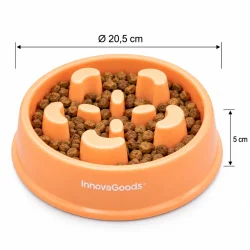 Slowfeeder hundesk�l med angivet diameter p� 20,5 cm og h�jde p� 5 cm