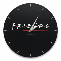 Sort v�gur med Friends motiv p� hvid baggrund som moderne v�gdekoration til b�rnev�relse
