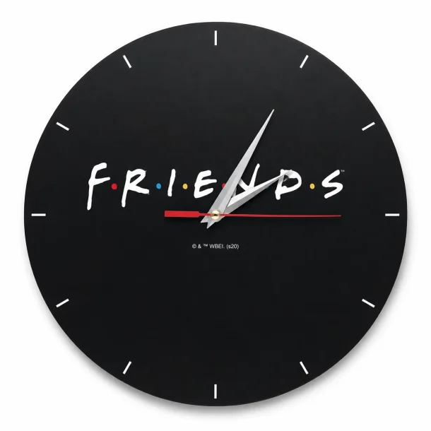 Sort v�gur med Friends motiv p� hvid baggrund som moderne v�gdekoration til b�rnev�relse