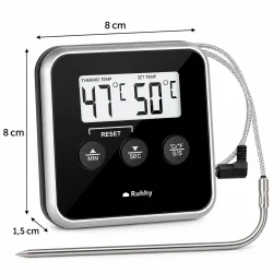 Stegetermometer med m�l p� 8 � 8 cm og en dybde p� 1,5 cm