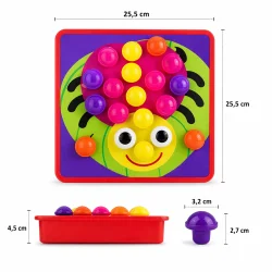 Stik mosaik leget�j med skabeloner og store knapper med tydelige m�l og dimensioner