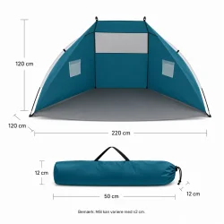 Strandtelt med UV-beskyttelse til b�rn med m�l og tekniske dimensioner