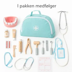 Tandl�ges�t i tr� med 24 dele og taske